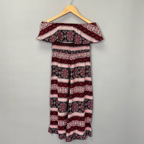 Charlotte Russe Off Shoulder Ruffle Boho Chic Summer Dress Size Small - Picture 5 of 9